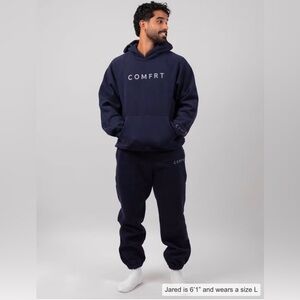 COMFRT Transquil Navy Hoodie and Sweats Set Unisex